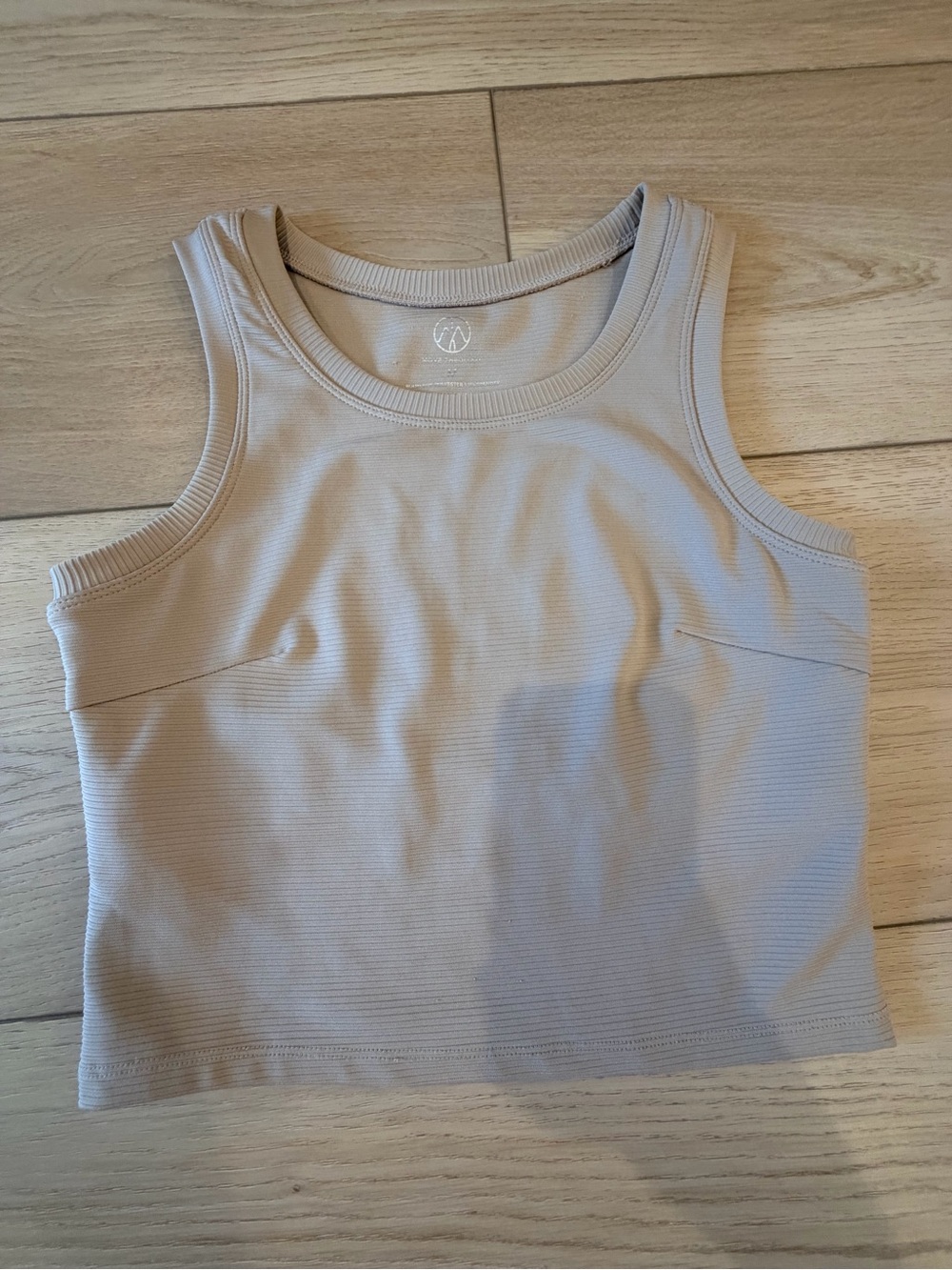Ribbed Crop Tank Top - Cream